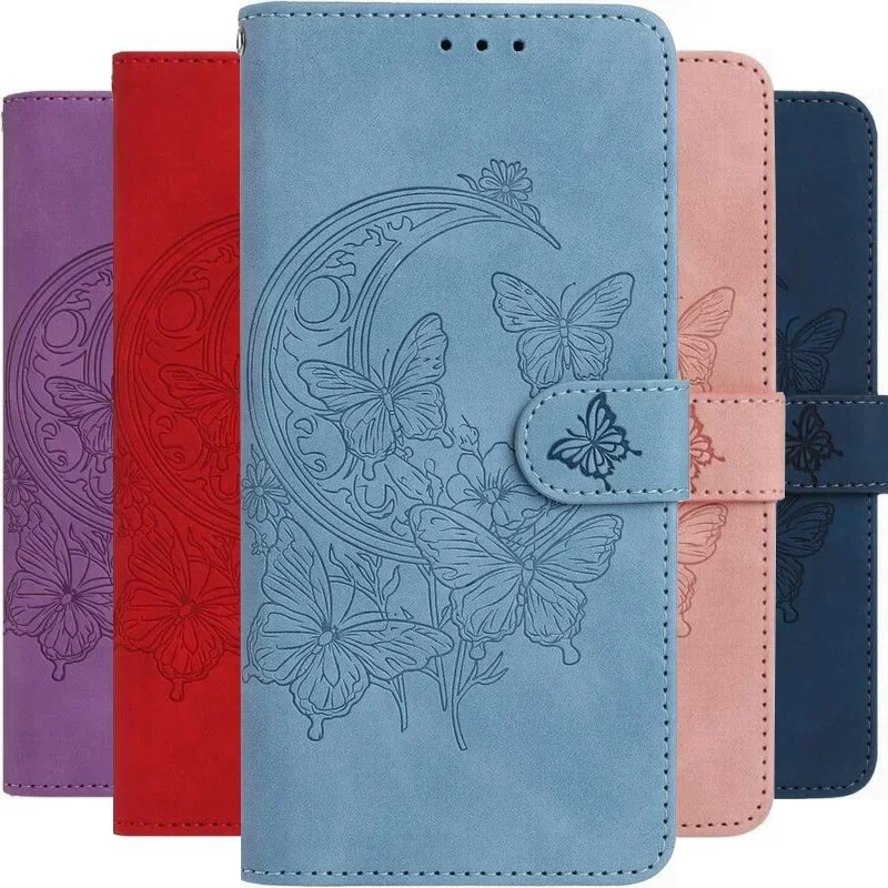 

Pop Moon Butterfly Phone Cases For Samsung Galaxy A42 A40 A41 A50 A50S A51 A52 A52S A53 A54 A55 A56 A70 A71 A72 5G Wallet Cover
