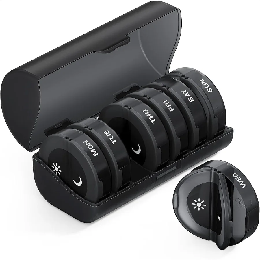 

Органайзер для таблеток, 2-кратный органайзер для таблеток, еженедельные органайзеры для таблеток, AM PM, коробка для таблеток, большая вместимость, 7-дневная коробка для таблеток для M