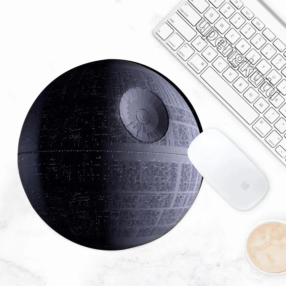 لوحة ماوس Death Star Starship لوحة مفاتيح مستديرة ملحقات لوحة كمبيوتر للطلاب مشغل ألعاب سطح المكتب حصيرة ماوس مطاطية غير قابلة للانزلاق