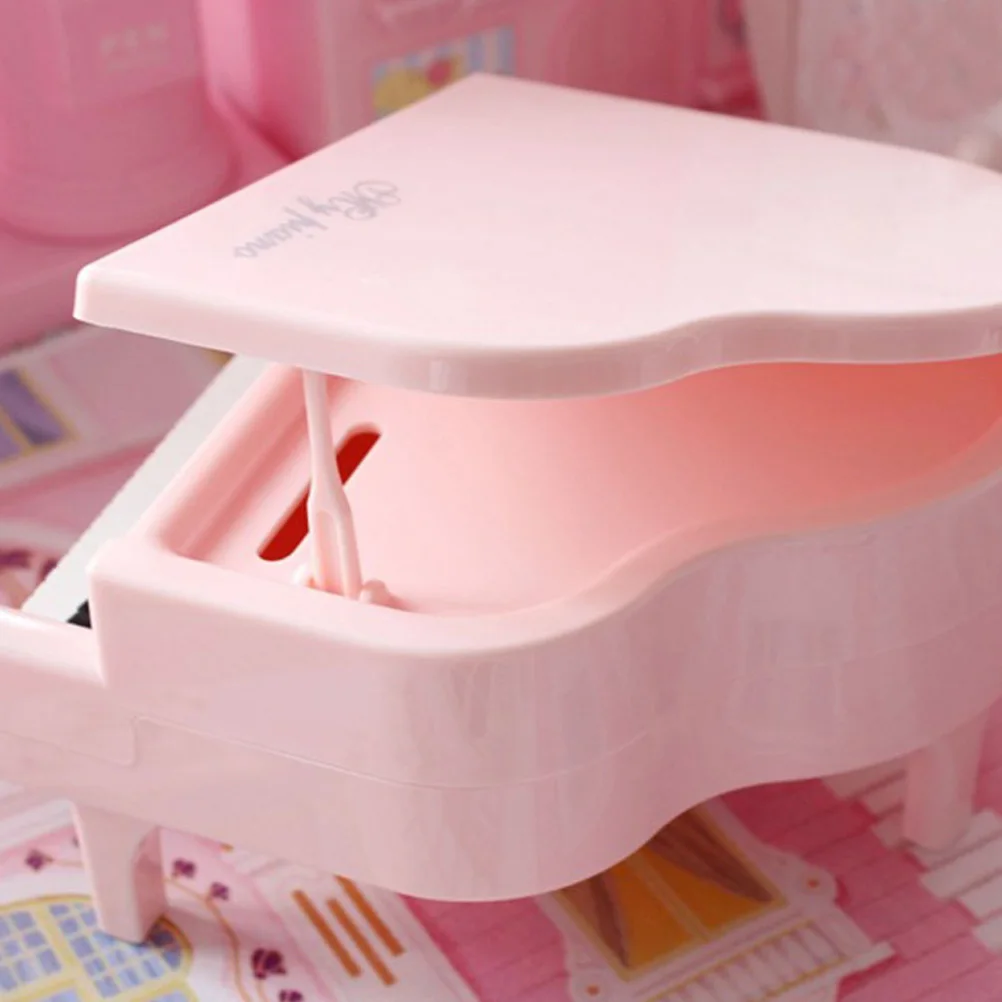 Recipiente de moedas de piano de plástico com superfície resistente a viros de revestimento transparente presente ideal para jovens músicos estudantes