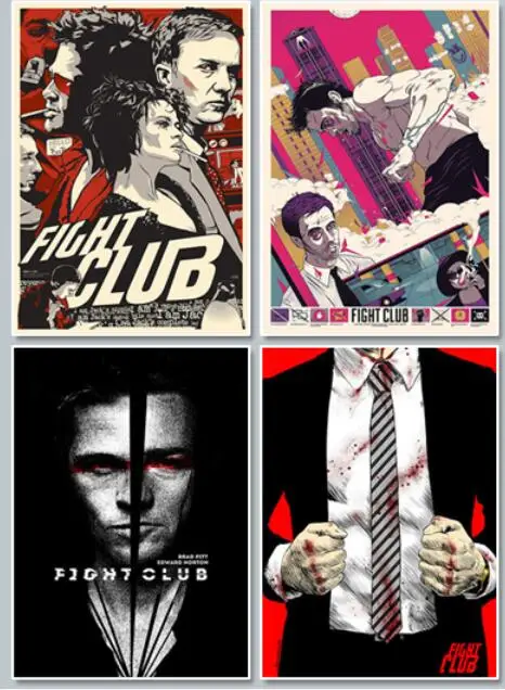 Fight Club Thriller Movie Print Art Canvas Poster For Living Room Decor Home Wall Picture