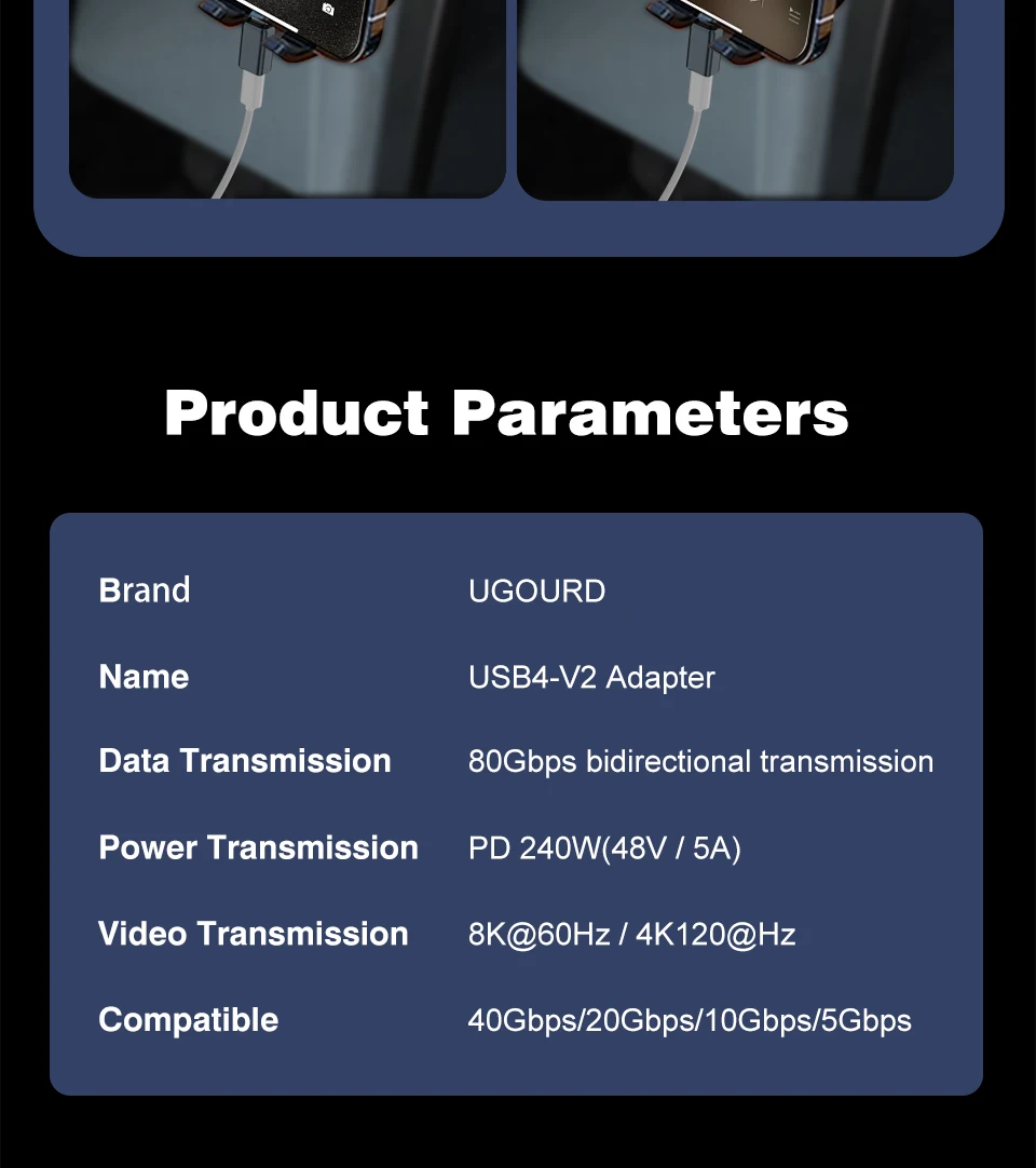 USB4 V2 90-Grad-Typ-C-Winkeladapter 80 Gbit/s Thunderbolt 5 4 3 Winkeladapter 240 W USB-C-Kabelstecker 40 Gbit/s für MacBook Air – Detail 18
