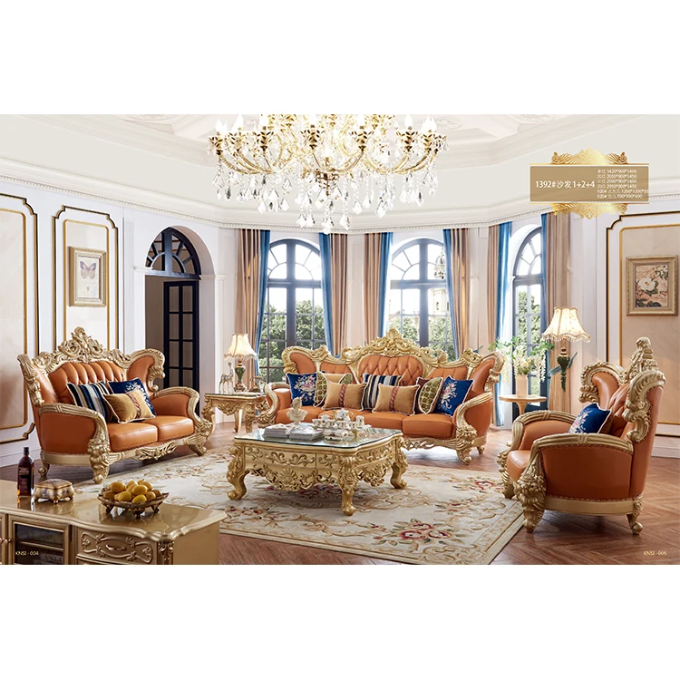 For Factory High Quality Custom Antique Style Classic Sofa 4 Set Luxury Hot Sale Fashion