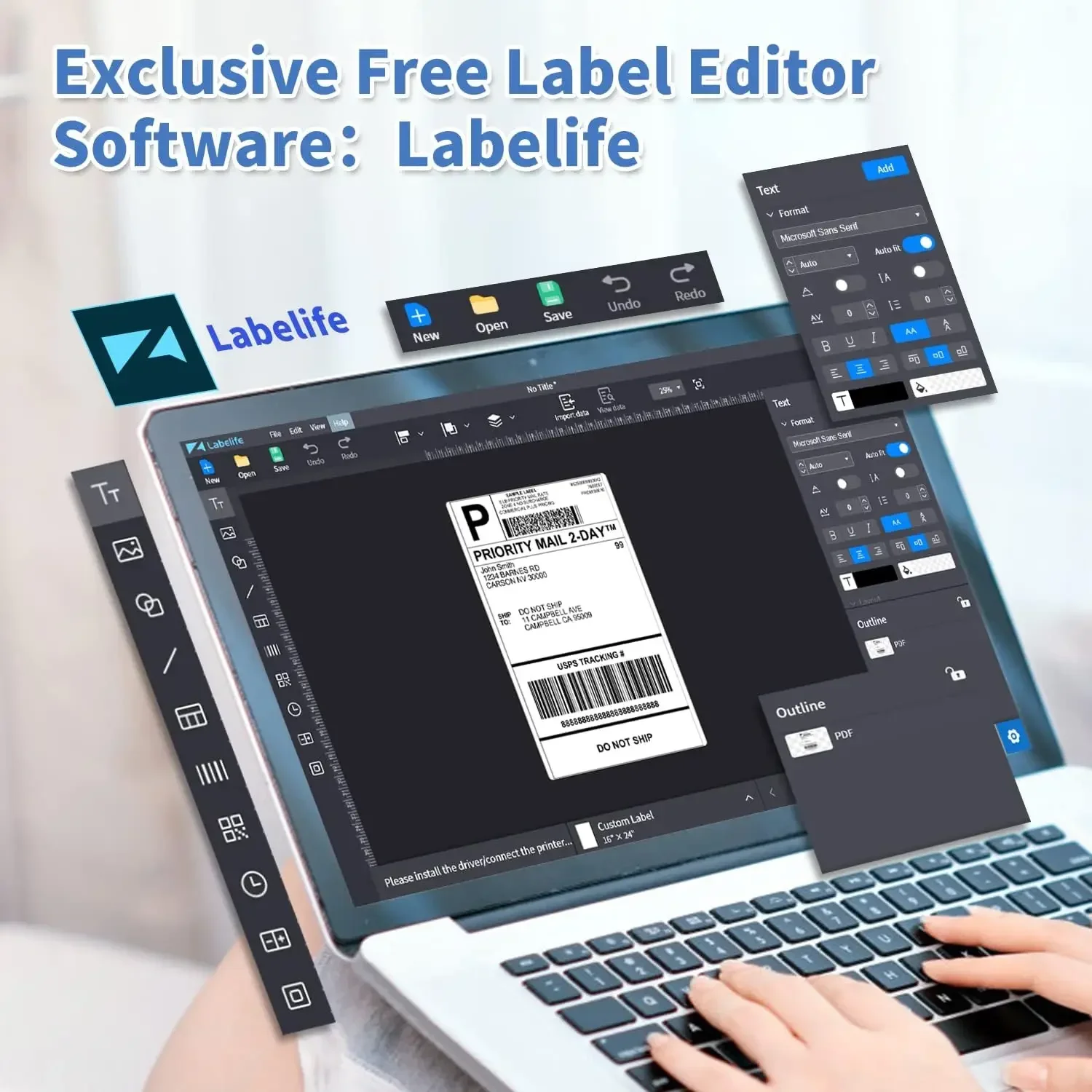 

В наличии Phomemo D520-BT Термопринтер Waybill Портативный принтер Принтер для доставки этикеток 4x6 для малого бизнеса