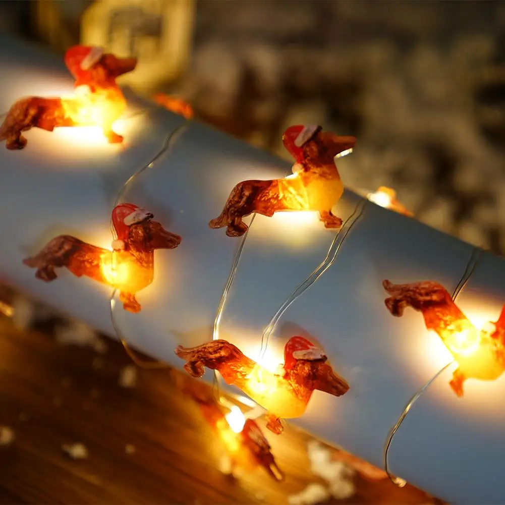 Bassotto String Lights decorazione natalizia Puppy LED luci scintillanti 30 luci USB a batteria con telecomando