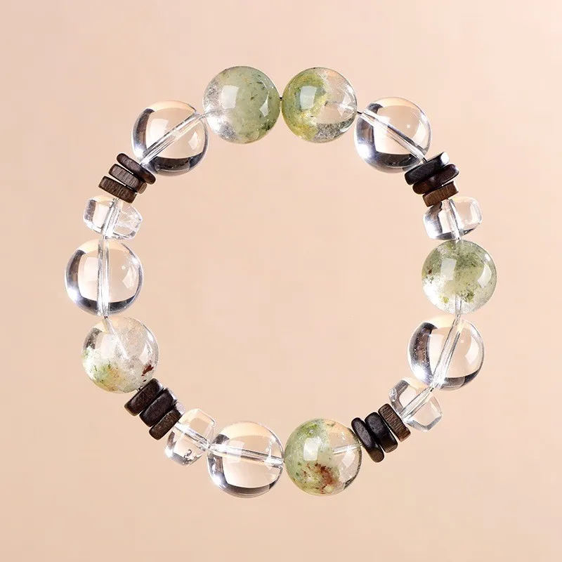 Original Design Bracelet Spring Mountain View Theme Clear Quartz Clear White Single Piece