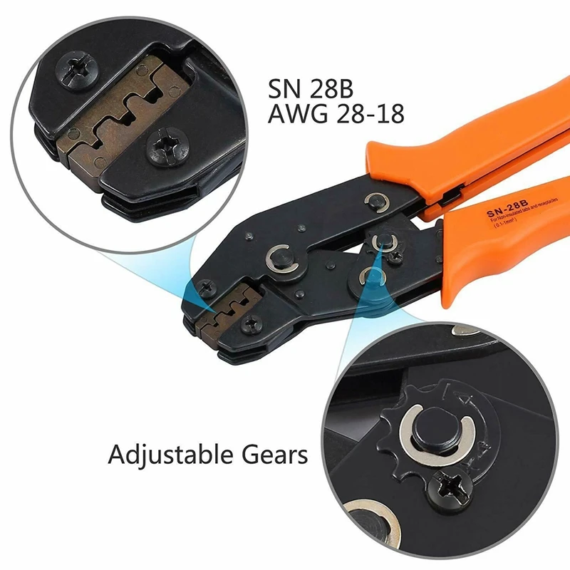 Sn-28B Crimpzange, Ratschenklemmen-Crimp-Drahtstift-Crimpzange 2,54 mm 3,96 mm 28-18 Awg 0,1–1,0 mm