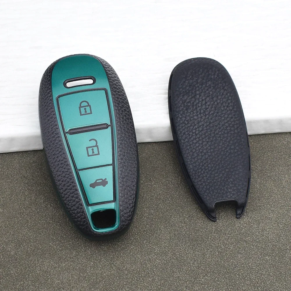 Soft TPU Leather Key Cover for Suzuki Swift Vitara S-Cross Ertiga Baleno Ignis Ciaz SX4 Kizashi Protective Case With Keychain
