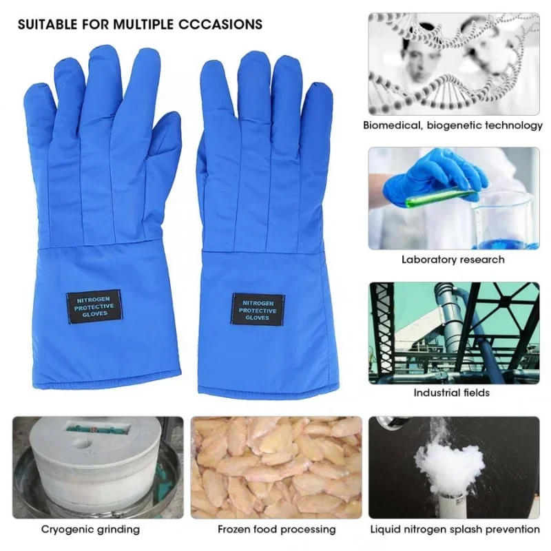 38cm Long Cryogenic Gloves Waterproof Low Temperature Resistant Liquid Nitrogen Liquid Nitrogen Gloves Protective Gloves