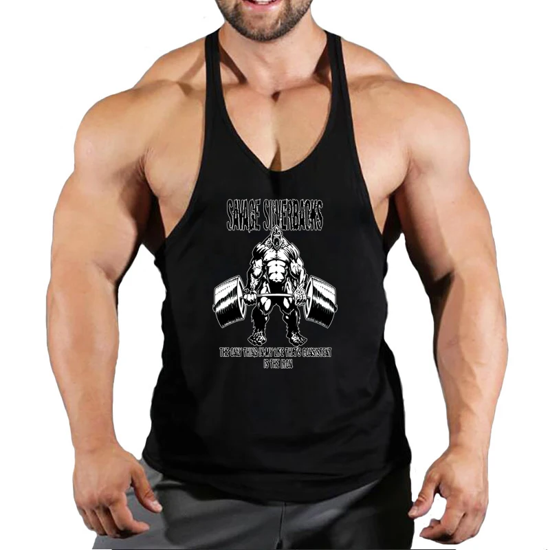 Muscle Mens Bodybuilding Stringer Tank Top gym Clothing Y back Fitness sleeveless vest shirt Weightlifting singlets