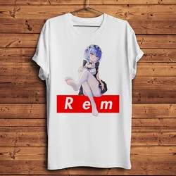 Rezero Kawaii Rem Funny Waifu Anime Tshirt Men New White T Shirt Homme Unisex Otaku Re Life In A Different World From Zero