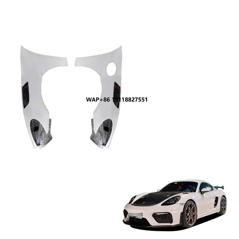 

Car Exterior Accessories Body Parts Front Side Fender Carbon Fiber 718 Upgrade GT4RS Fenders for Porsche 718 982 Fender