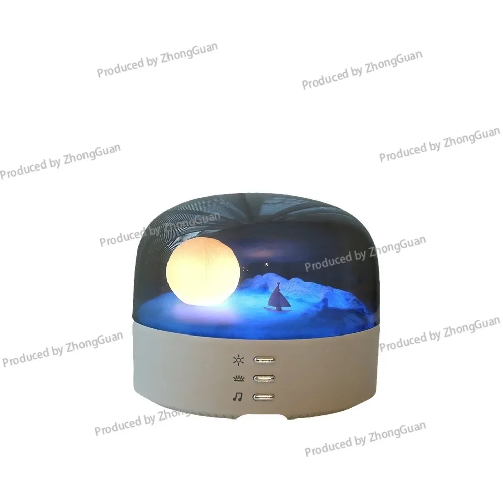 New Creative Crescent Bluetooth Speaker Atmosphere Night Light Two-color Light Source Bedside Stepless Dimming Gift Companion