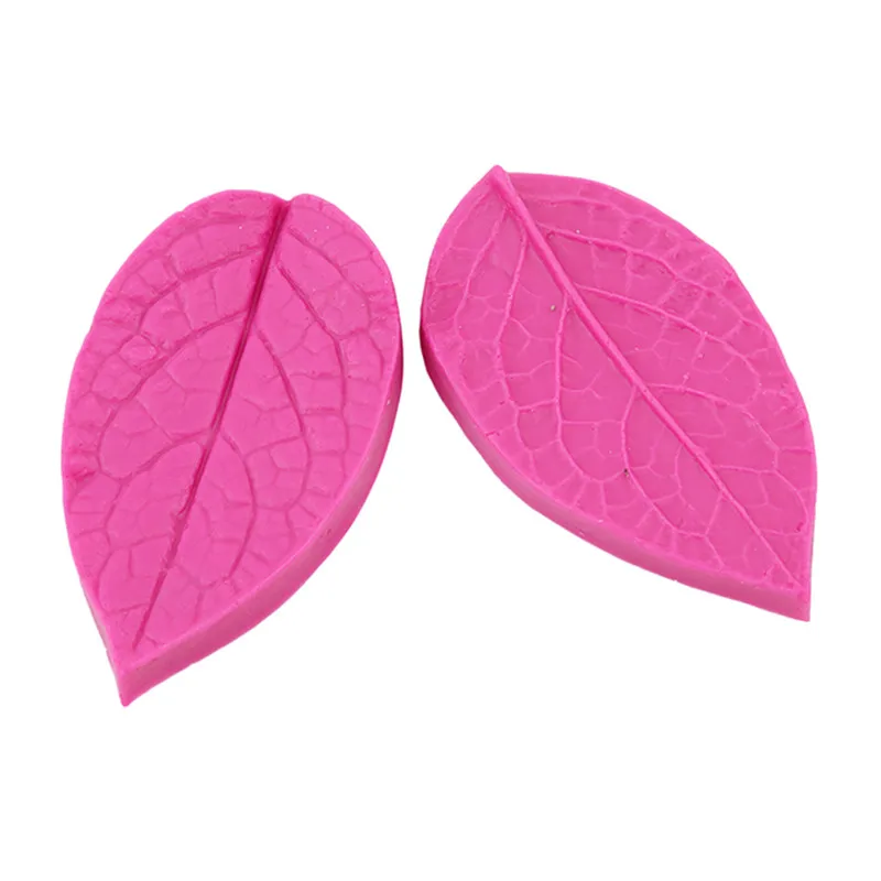 2Pcs/Pack Leaf Shaped Silicone Press Mold Cake Decoration Fondant Cake 3D Food Grade Silicone Mould