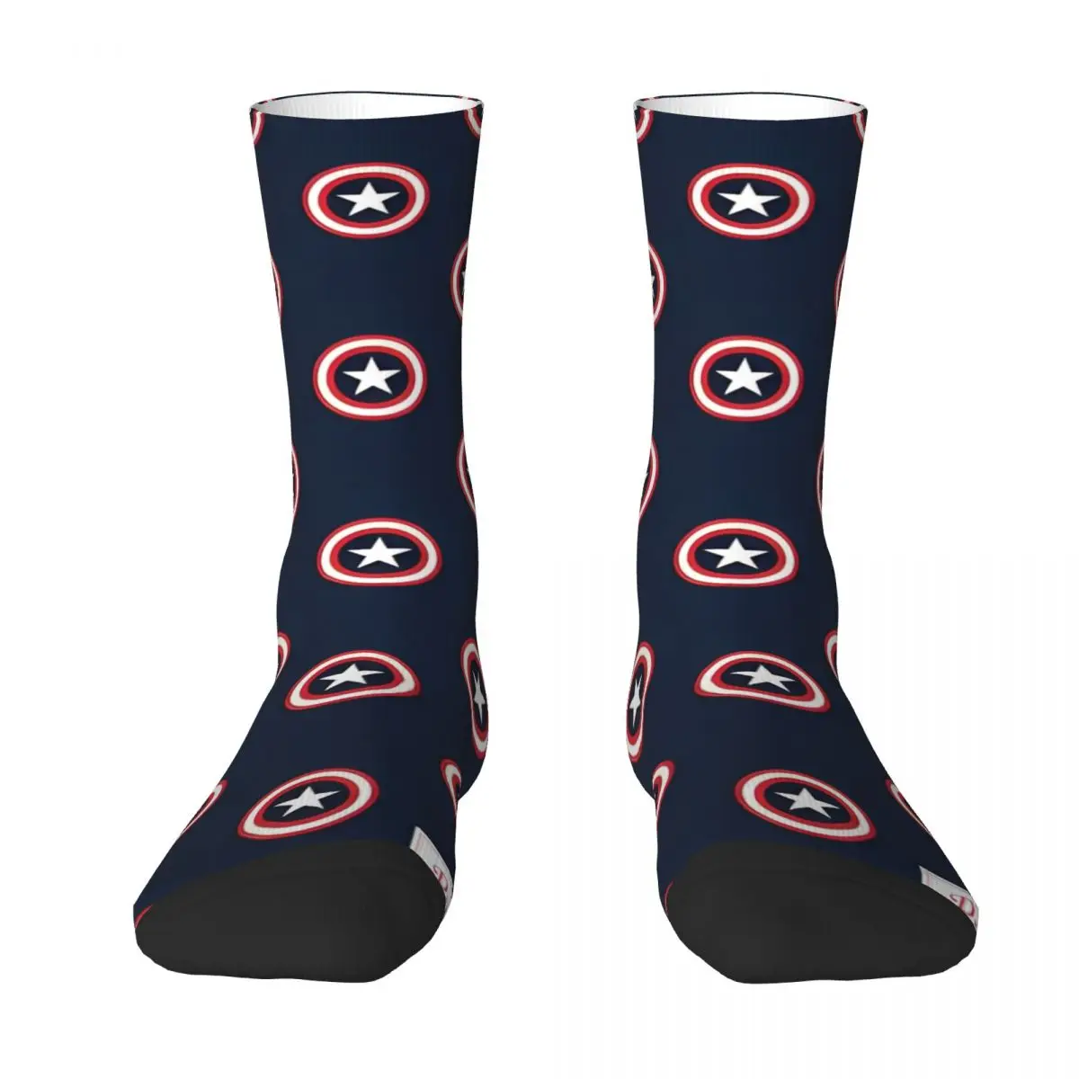 Meias Marvel Captain America para casais, meias macias para esportes ao ar livre, meias antisuor, design casual, inverno