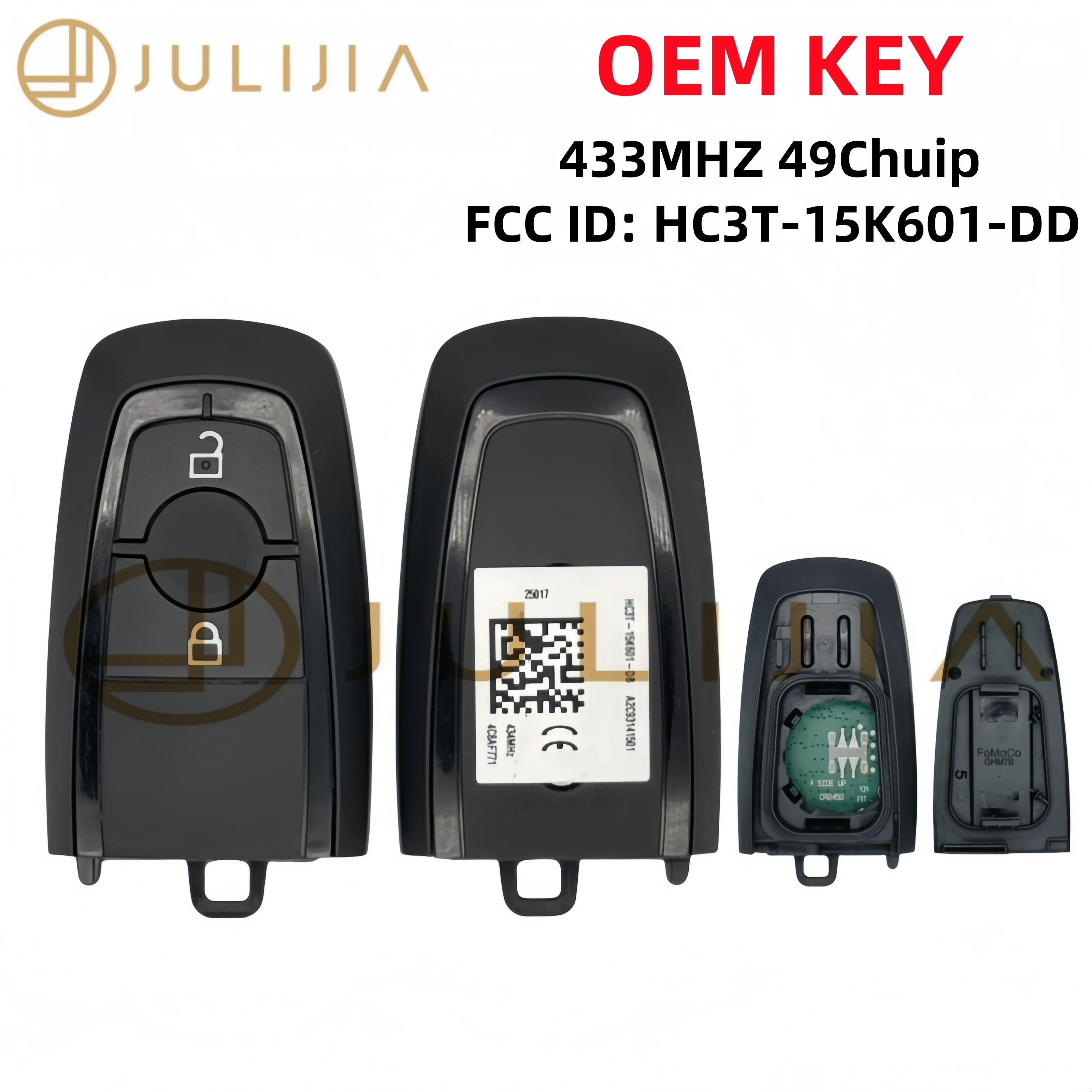 

OEM 434 МГц 93142101 Chave de carro inteligente HS7T-15K601-DD для Ford Edge/S-MAX/Galaxy/Ecosport/Ranger/PXIII PROX 2017-2019