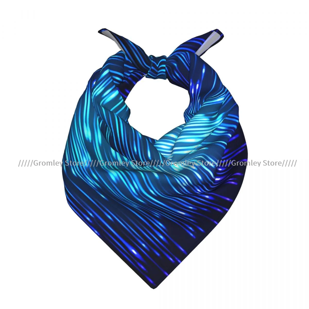 Abstract Cosmic Rain On Blue Blurred Background Square Scarf Ladies Casual Head Neck Wrap