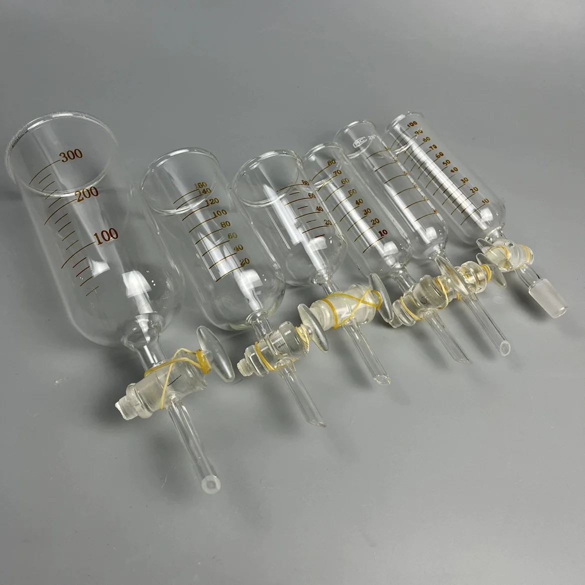 80/150 مللي قمع التفريغ أسطواني الزجاج السائل فصل قمع بالتنقيط قمع صحية ملء زيت طبيعي مقياس الدقة