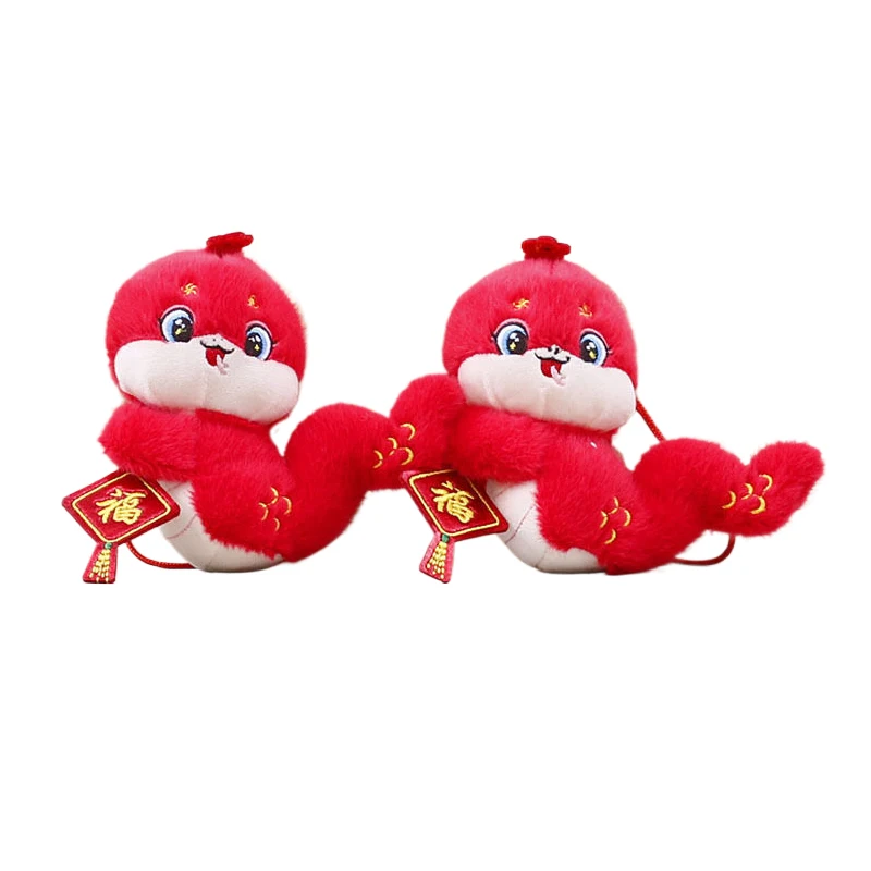 1 pz 2025 capodanno cartone animato carino zodiaco serpente mascotte farcito bambola di peluche giocattolo borse ciondolo decorazione regalo di capodanno