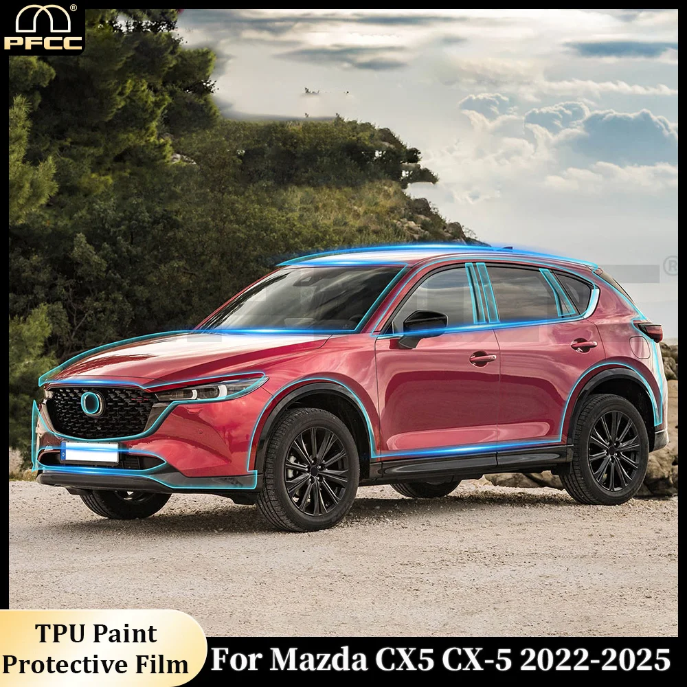 

For Mazda CX5 CX-5 2022 2023 2024 2025 TPU Paint Protection Film Car Body Anti-scratch Transparent Sticker Kit Resistant Covers