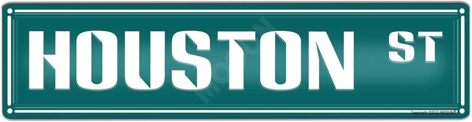 Houston St Sign, Us Flag Sign, Houston Decor, Funny Wall Decor For Home Farmhouse Man Cave Bathroom Bar Street, Quality Metal Si