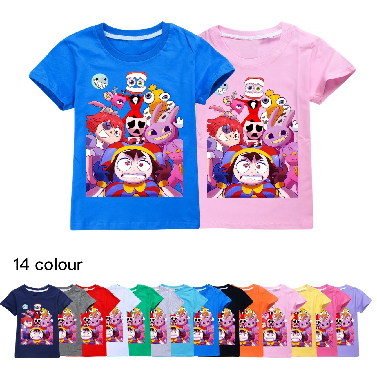 

The Amazing Digital Circus T Shirt Kids Pomni Jax Printed Short Sleeve Tops Girl Boys Clown Graphic Casual Clothing For Children