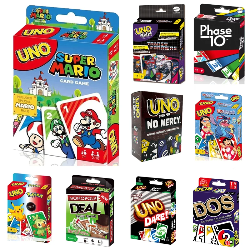 

Mattel UNO Super Mario Card Games Family Funny Entertainment Board Game Poker Kids Toys Playing Cards