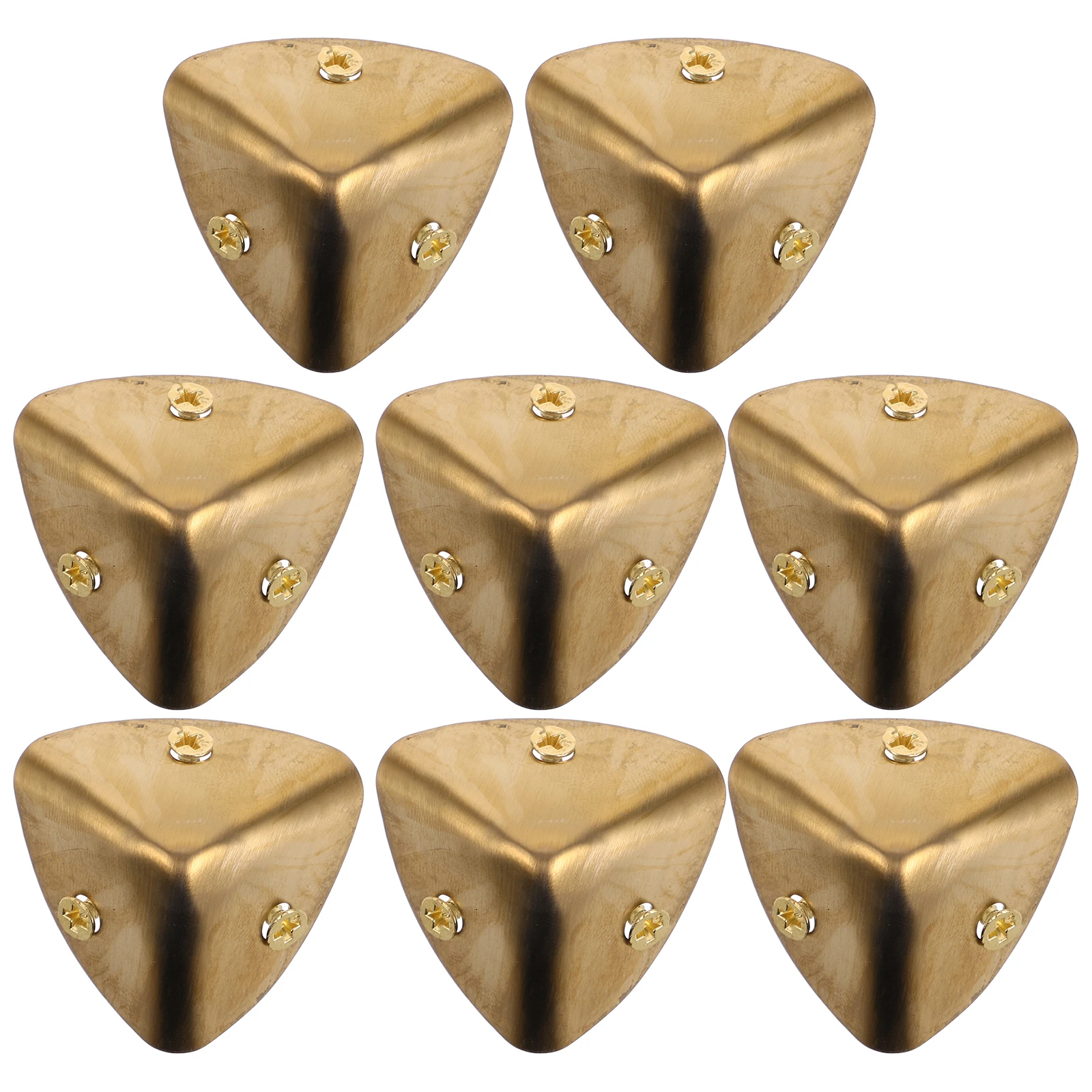 

8pcs Golden Metal Corner Protectors 90 Degree Stainless Steel Furniture Table Cabinet Edge Guards Box Decorative