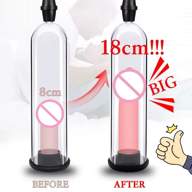 Penis Vacuum Pump Manual Penis Enlarger Vacuum Pump Big Dick Trainer Male Lasting Masturbator Enhancement Erection Sex Toys