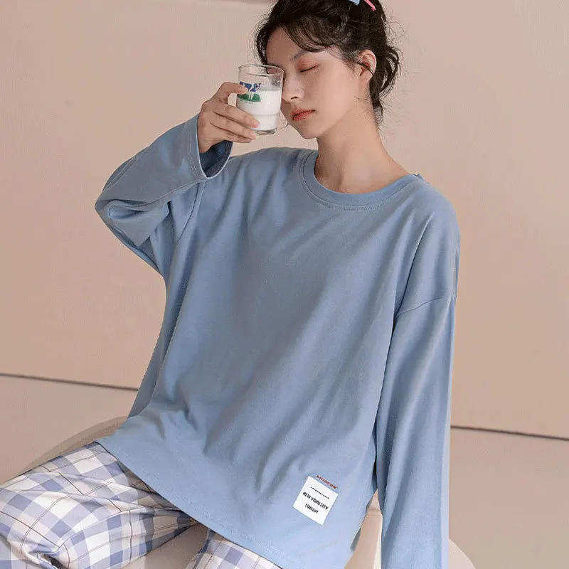 Women\'s New 2-Piece Spring And Autumn Pajamas Women\'s Long Sleeve Korean Fashion Casual Pajamas Women\'s Loungewear Casual Set