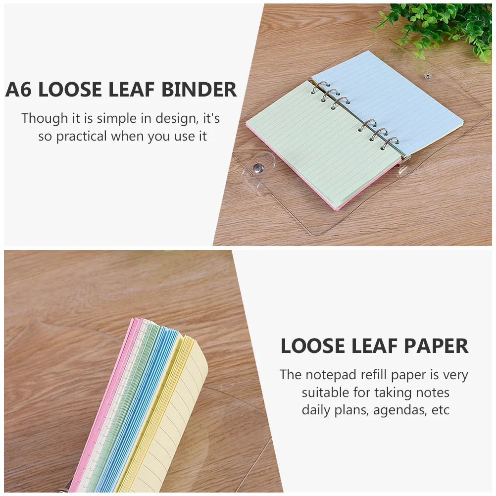 2 Pcs Loose Leaf Paper Six-hole Notepad Replacement Refill Filler for Students Binder