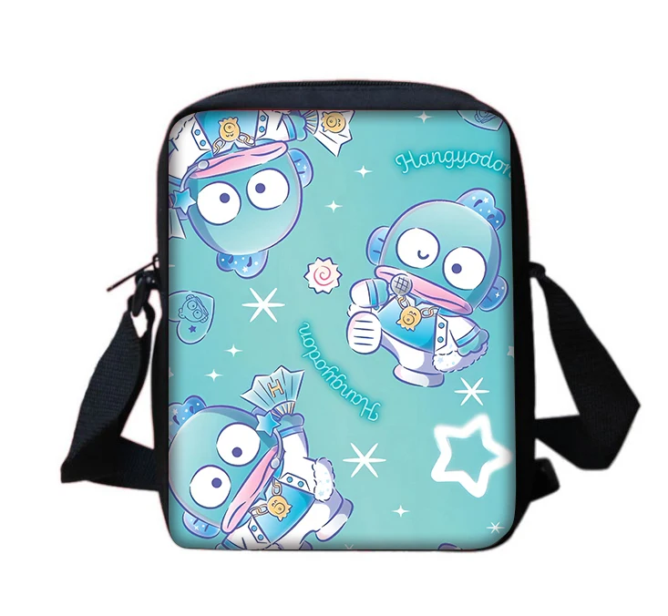 Cartoon Hangyodon Sanrioes Kinderen Jongen Meisjes Bedrukt Schouder Messenger Tas Casual Handtas Mannen Vrouwen Telefoon Tas Boodschappentas