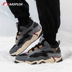 Baasploa inverno sapatos masculinos moda pelúcia quente à prova dwaterproof água sapatos esportivos masculinos casuais ao ar livre antiderrapante rendas até sapatos de caminhada