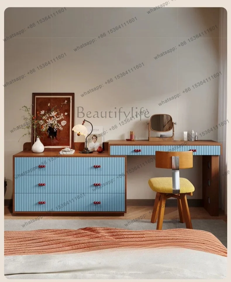 Dopamine antique style pill corner dresser chest cabinet integrated retro storage bedside cabinet bedroom makeup table