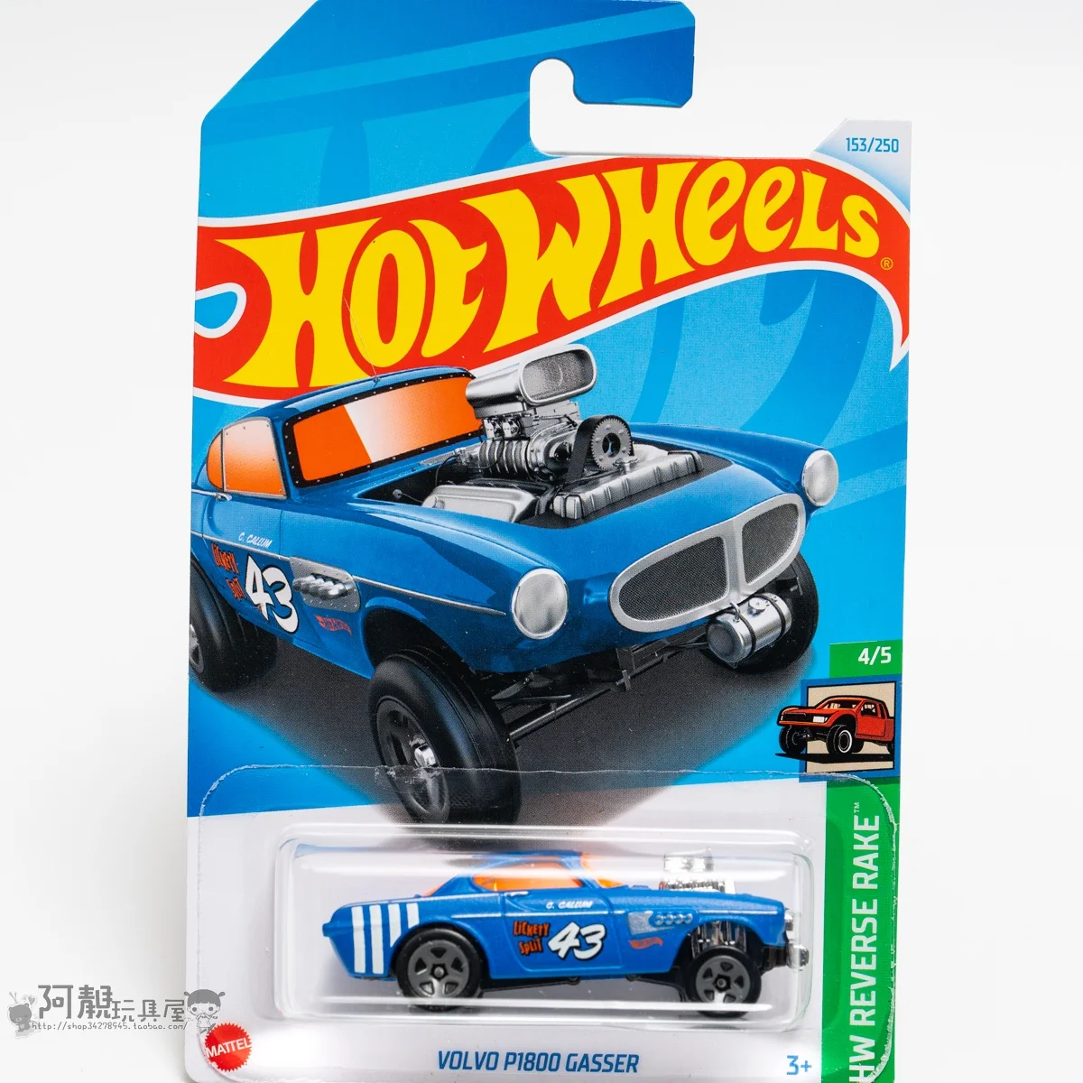 

Mattel Hot Wheels Car VOLVO P1800 GASSER Diecast 1/64 Toys Boys HW REVERSE RAKE Vehicles Models Collection Birthday Gift