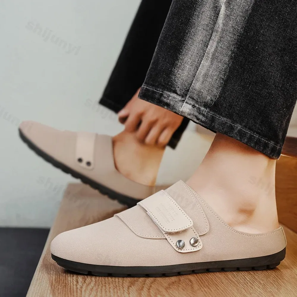 

Мужские повседневные полутапочки 2026: Новые летние слипоны для ежедневного использования, универсальные, удобные, для улицы и пляжа, легкие, модные сандалии