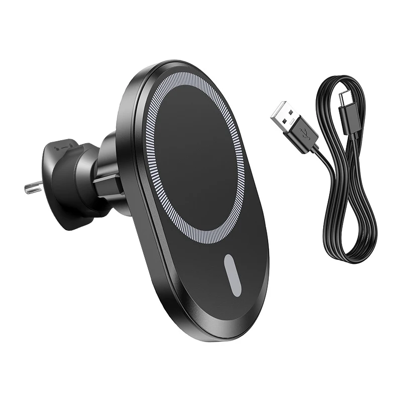 Bonola Car Magnetic Phone Holder 15W Fast Wireless Charging for iPhone 16/16 Pro Max Fuel Vehicle Air Vent Chargers Stand image 5
