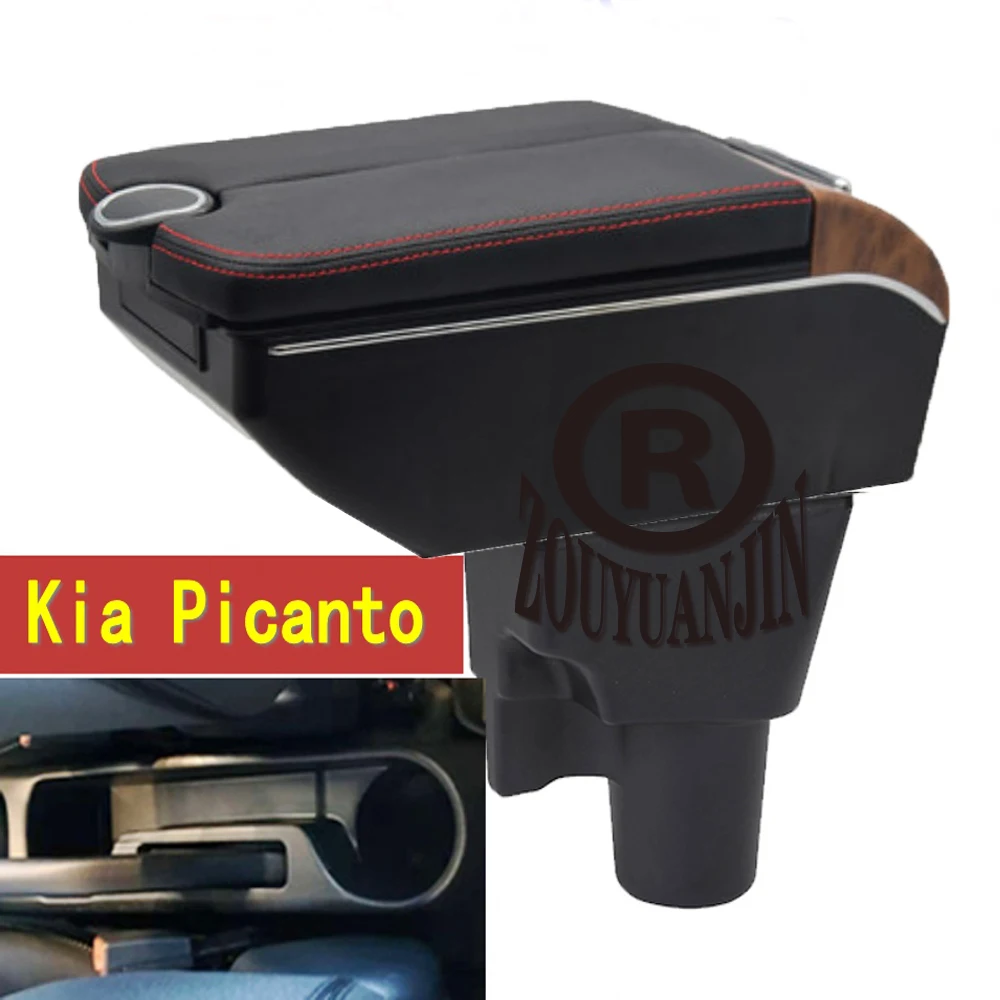 

Kia Picanto Armrest Box Retrofit Parts Center Console Special Storage Space Car Elbow Rest with USB Cup Holder