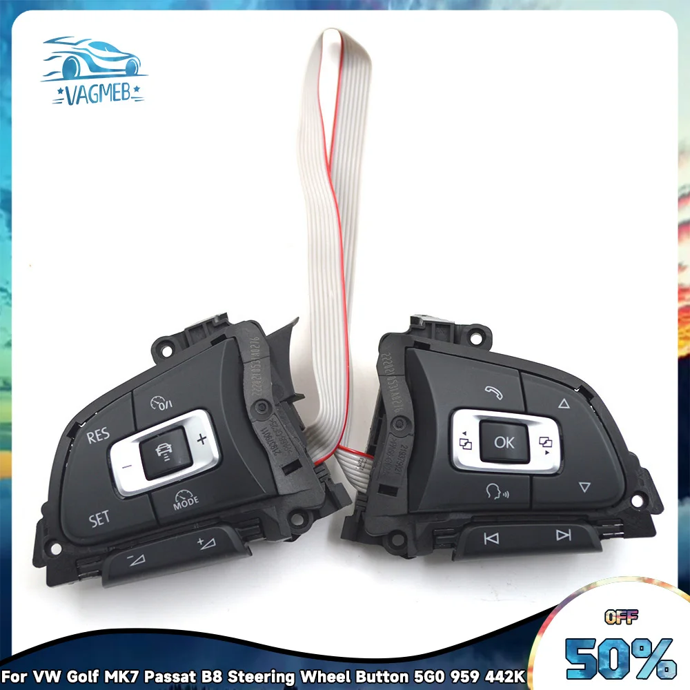 

With ACC Multifunction For VW Golf MK7 Passat B8 Steering Wheel Button 5G0 959 442K 5G0959442K