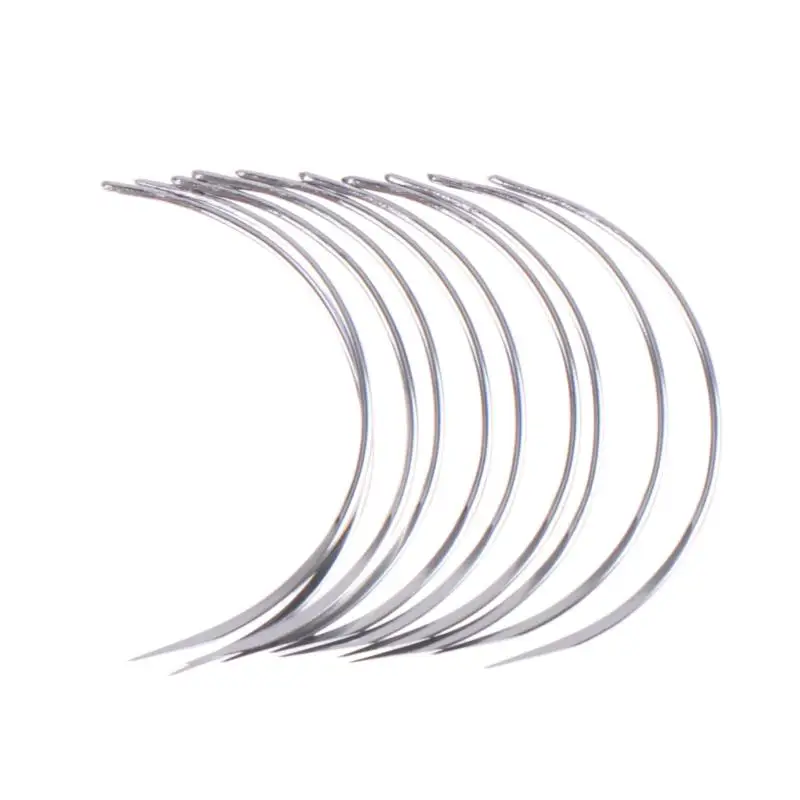 6/10 Stück chirurgisches Nahtwerkzeug, langlebiges Metall, 1/2-Ecknadel, Doppel-Augenlid, wissenschaftliches DIY-Zubehör – Detail 8