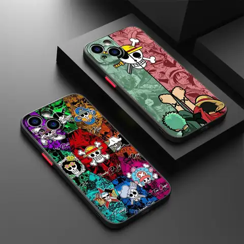 Funda para iPhone 12 Mini 13 Pro 11 15 14 XR 16e 16 11 Max XS Carcasa blanda Anime One Pieces