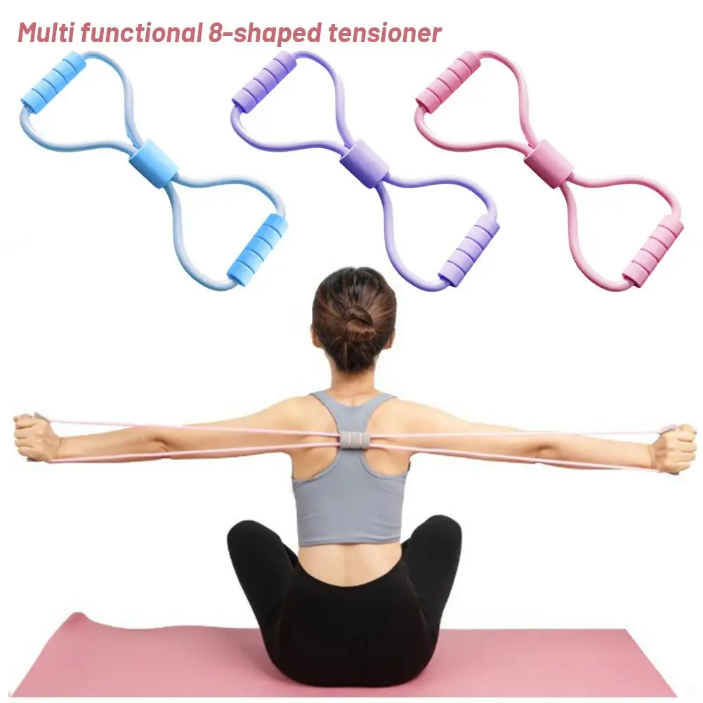 1 Pc 8-Word Type Resistance Band Stretch Fitness Elastic Belt Arm Exercise Equipment Fitness Elastic Band Women Yoga Equipment