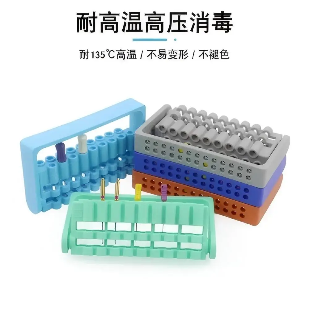 Dental 18 Holes Autoclave Endo Box Plastic Root Canal File with counting Holder Endodontic Bur Drill Stand Sterilizer Case