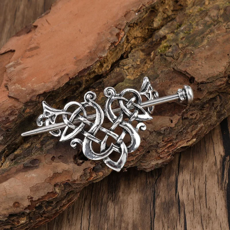 Старшая дизайнерская заколка для волос в стиле ретро Viking Love для женщин, заколка для волос скандинавской мифологией, комплект в норвежском стиле, модная заколка для волос