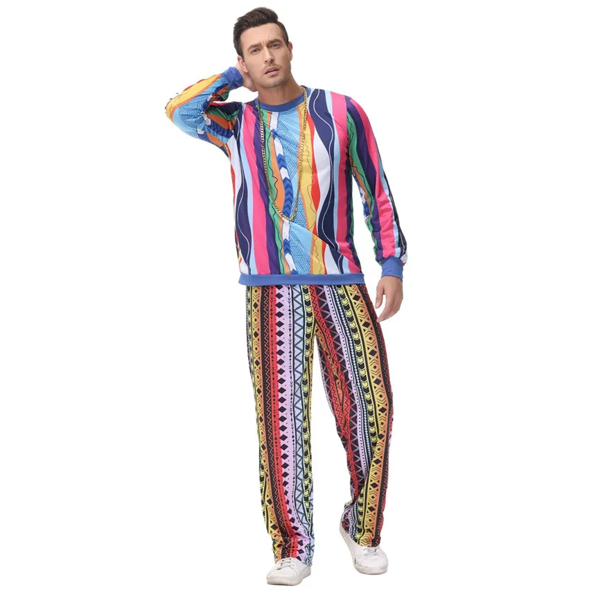 Carnival Men Retro 60s 70s Hippie Cosplay Clothing Suit Music Festival Outfits Party Rock Disco Costumes