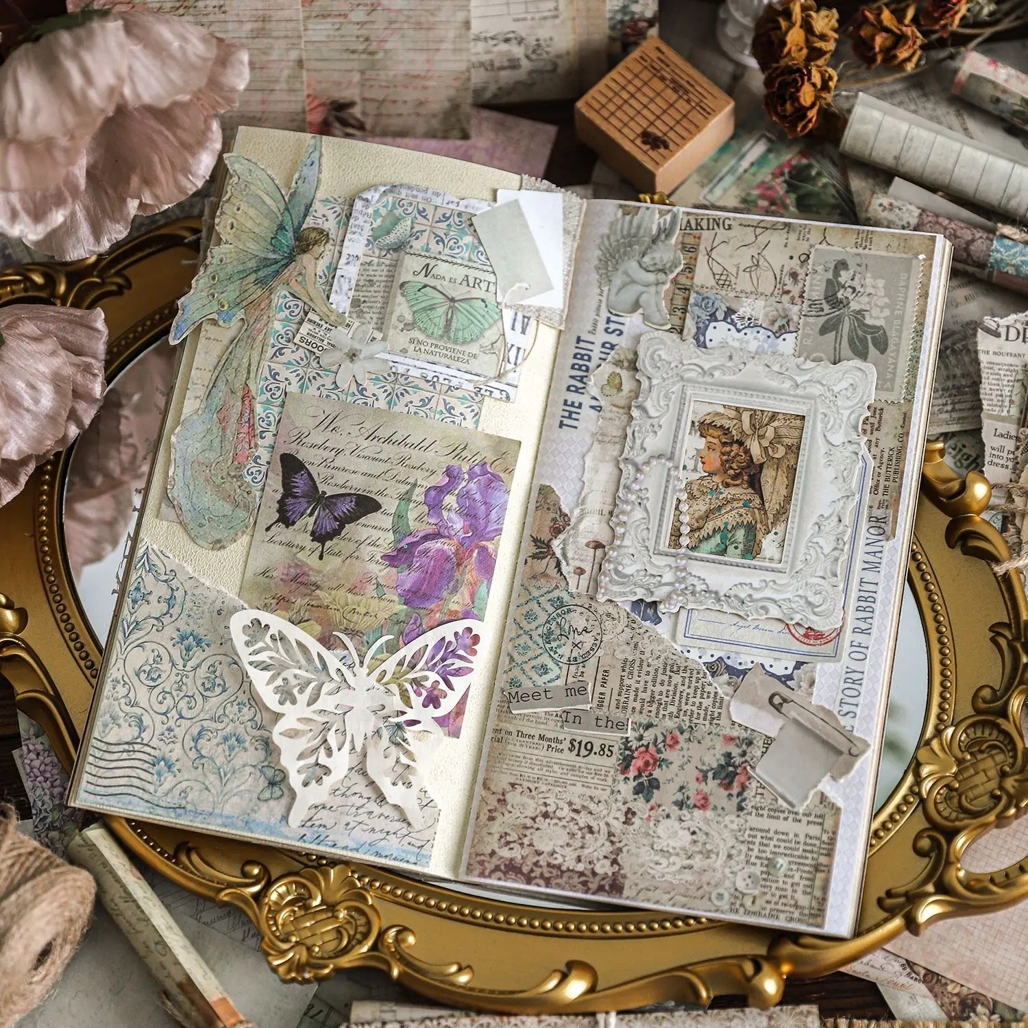 100pcs/lot Memo Pads Material Paper pleasant and romantic dream of an old engagement Junk Journal Scrapbooking Retro Paper