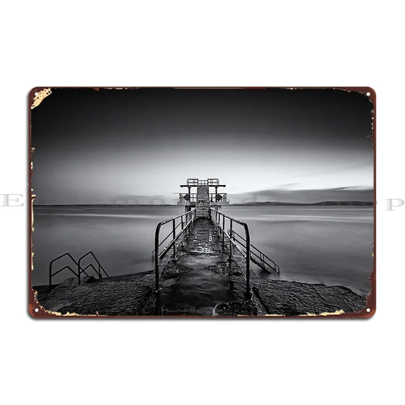 Salthill Galway Ireland Blackrock Diving Tower Seascape Metal Plaque Poster Cinema Wall Cave Kitchen Print Tin Sign Poster