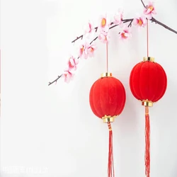 2 Pcs/Pack Small Red Traditional Chinese Lanterns, Mini Layout Lantern for Festival/ Wedding/ Party Hotel Festival Decorations