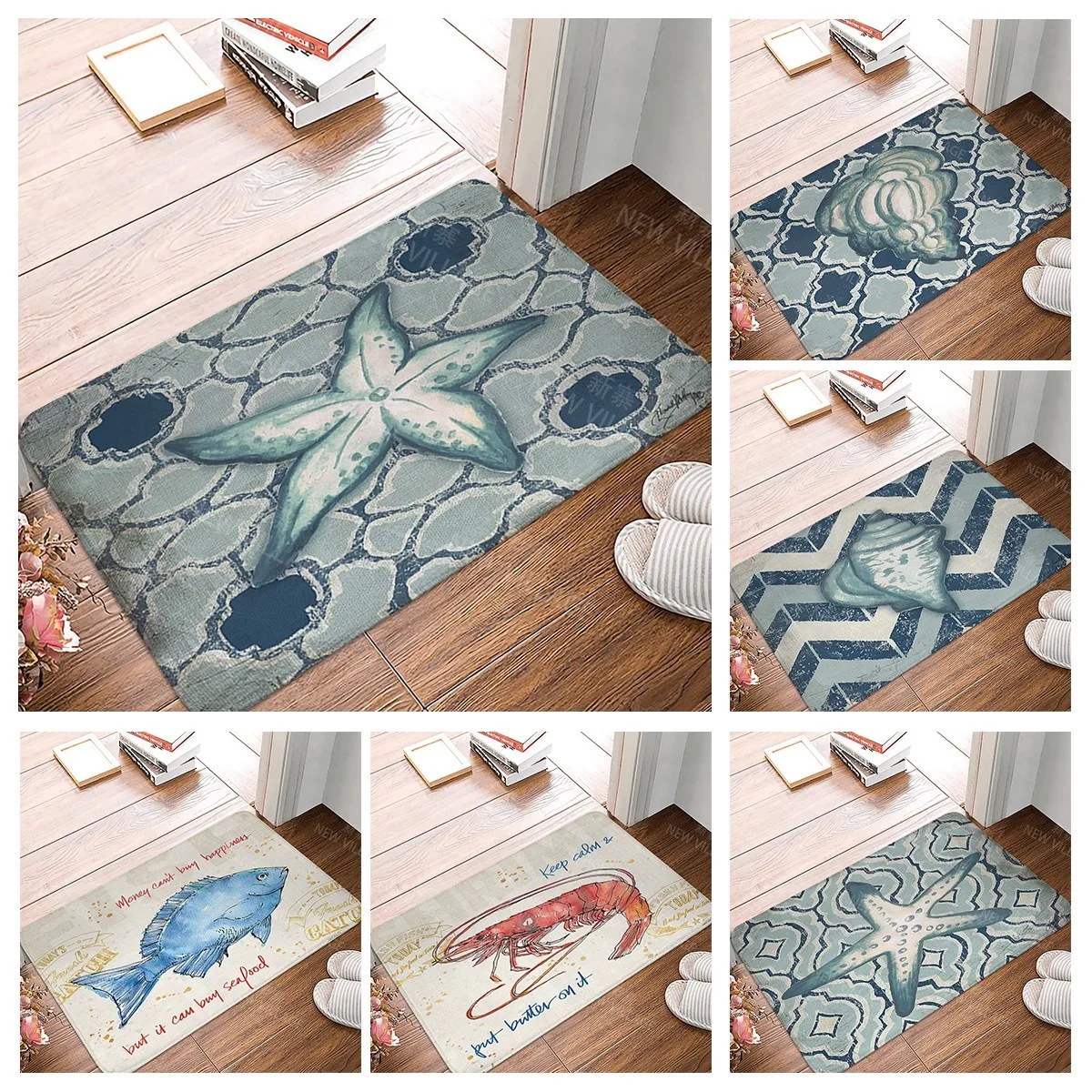 Non slip shower mat bathroom rug shower mat home decoration door mat kitchen bedroom entrance room mat submarine animal door mat