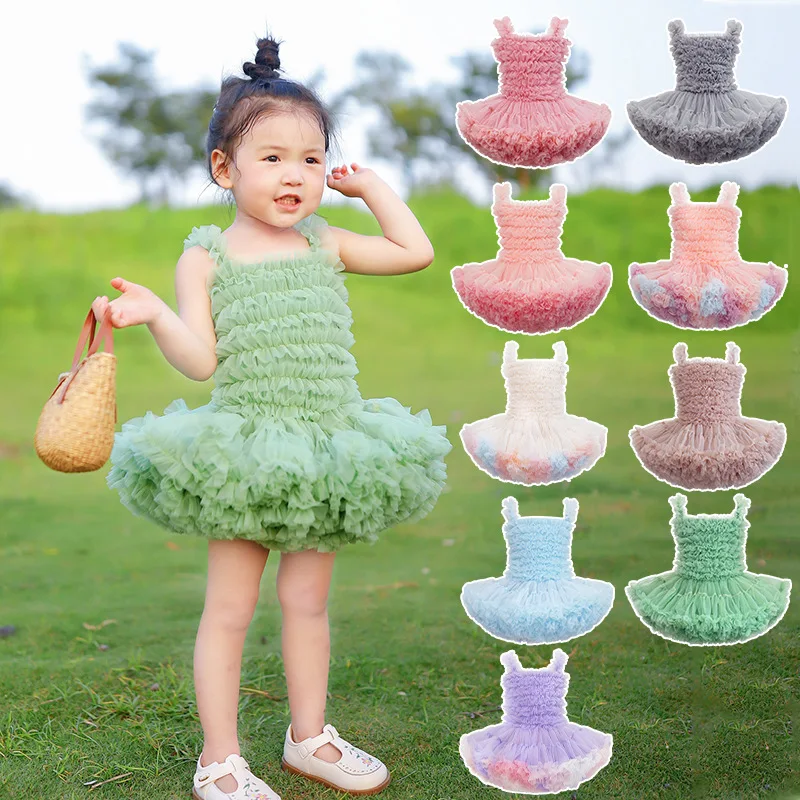 Baby Girl Princess Tulle Skirt Cute Cake Dress First Birthday DresstutuDress One Piece Dropshipping